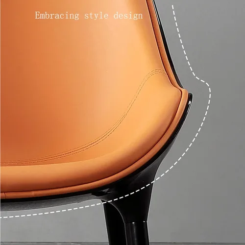 Vista 5 de LICOME Modern Modern Design Dining Chairs Kitchen Living Room Chairs Leather High Back Padded Soft Seat Accent Chairs Tapered Steel Feet Easy to