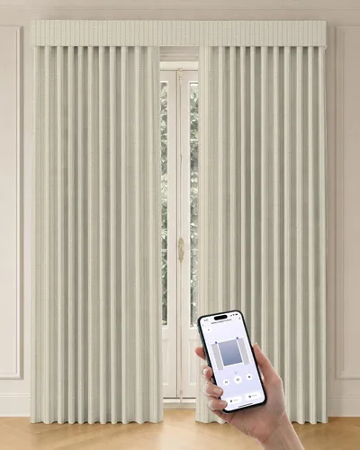Vista 13 de Graywind Cortinas motorizadas con riel, cortinas inteligentes para oscurecer la habitación, cortinas cableadas compatibles con control remoto Alexa