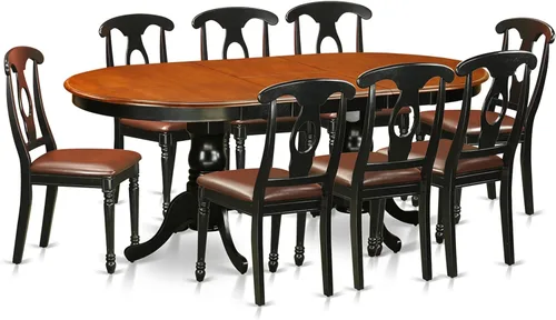 Vista 15 de East West Furniture PLKE5-BCH-LC - Juego de muebles de comedor de 5 piezas, incluye una mesa de cocina ovalada con hoja de mariposa y 4 sillas