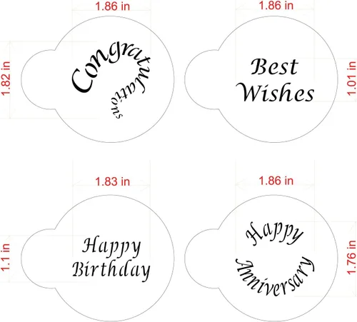 Vista 5 de Designer Stencils Plantillas de dulces y galletas para ocasiones especiales (felicitaciones, mejores deseos, feliz cumpleaños y aniversario)