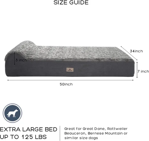 Vista 9 de Cama ortopédica jumbo para perros grandes, cama para perro de espuma viscoelástica de 7 pulgadas de grosor con funda de almohada extraíble, lavable