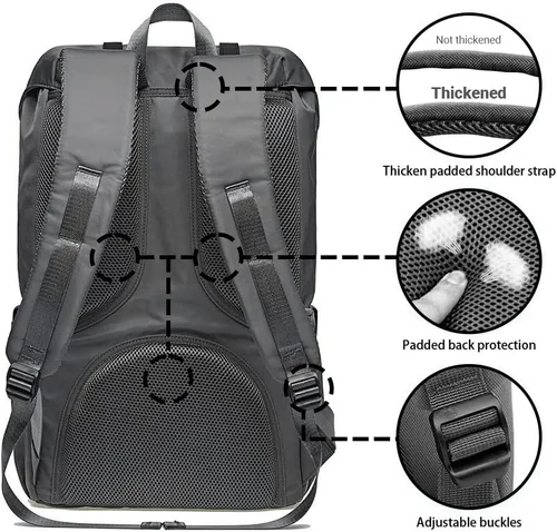 Vista 2 de KAUKKO Mochila, Negro, Verde Ejército, Caqui, Talla única, Gris (E5-3)), Grande