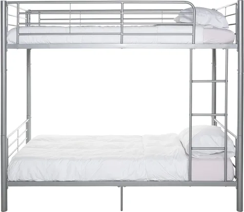Vista 6 de Walker Edison Elodie - Litera de metal, cama individual sobre cama individual, color plateado