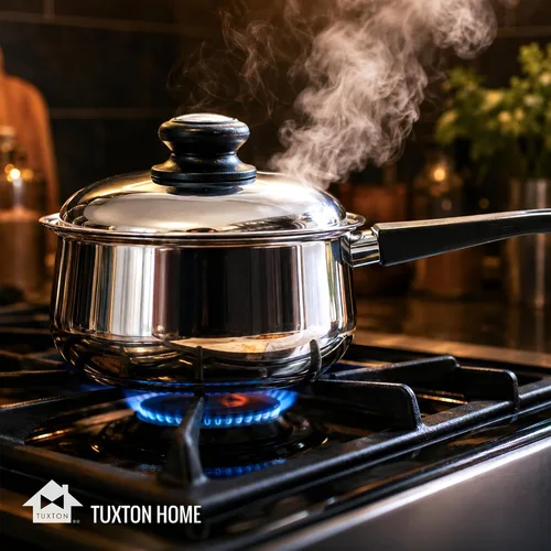 Vista 6 de Tuxton Home Nevada - Cacerola cubierta de 2 cuartos de galón; acero inoxidable, libre de PFTE y PFOA, apta para congelador a horno, compatible