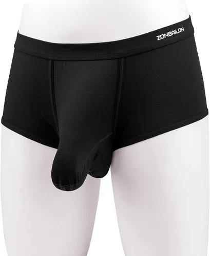 Vista 8 de ZONBAILON Men's Bulge Enhancing Brief Dual Pouch Underwear Breathable Bikinis Boxer Modal Trunk