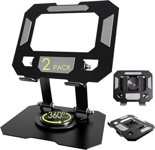 Vista 11 de Soporte de tableta para iPad, soporte de escritorio giratorio de 360°, soporte de escritorio plegable ajustable de acero al carbono, para iPad Pro