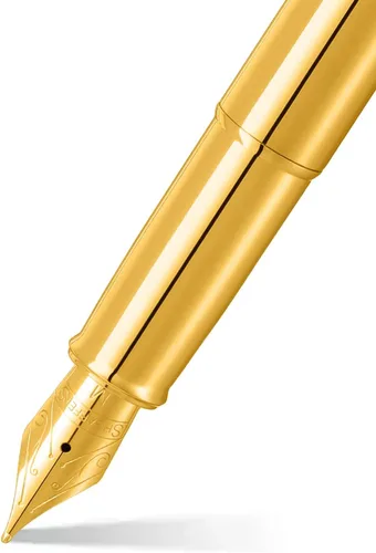 Vista 2 de Sheaffer 100 9372 Brillante PVD Gold Pen con PVD Chapado en Oro Bordes (Pluma Estilográfica)