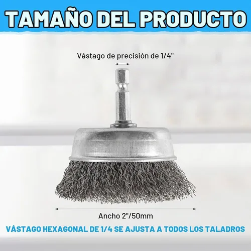 Vista 2 de Rocaris Paquete de 10 cepillos de alambre de 2 pulgadas con vástago