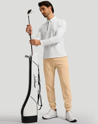 Vista 5 de G Gradual Pantalones deportivos para hombre con bolsillos con cremallera, elásticos, cónicos, pantalones deportivos para hombre, entrenamiento