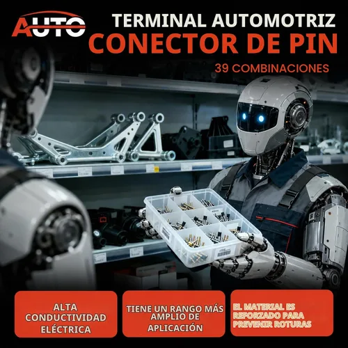 Vista 3 de 480 unids 39 Tipo Kit de conector de terminal de cable eléctrico de coche 0.6/1.2/1.5/1.8/2/2.2/2.3/2.5/2.8/3.5/0.189 in Remoción de pasadores