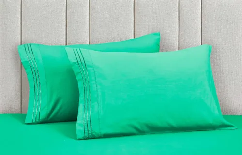 Vista 74 de Mocassi Juego de sábanas de lujo de 4 piezas, calidad prémium de hotel de 1800 hilos, ajuste fácil, sábanas y fundas de almohada resistentes a