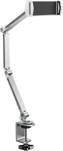 Vista 6 de Soporte de tableta plegable Soporte de tableta Soporte flexible ajustable para tabletas con rotación de 360 grados para teléfono móvil Plata