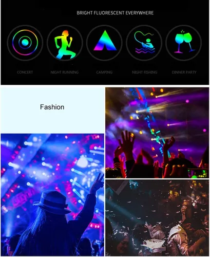 Vista 5 de Glow Fever Gafas de sol iluminadas de neón para rave, lentes de sol intermitentes iluminados, disfraz de DJ, regalos de cumpleaños, suministros