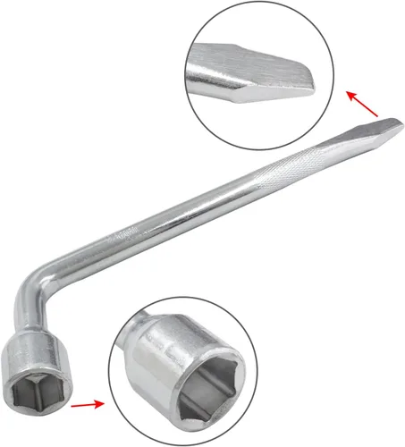 Vista 3 de Piutouyar Llave de neumático de repuesto para automóvil de 0.827 in, llave de neumático resistente, herramienta de reparación en forma de L