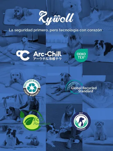 Vista 8 de Rywell - Alfombrilla de enfriamiento gruesa para perros, 44 x 32 pulgadas Azul