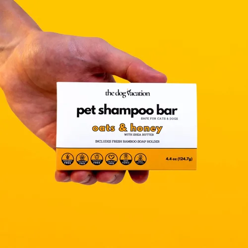 Vista 2 de Champú orgánico para perros, barra de champú natural para mascotas, seguro para perros y gatos, sin fragancia, ecológico, esenciales para cachorros