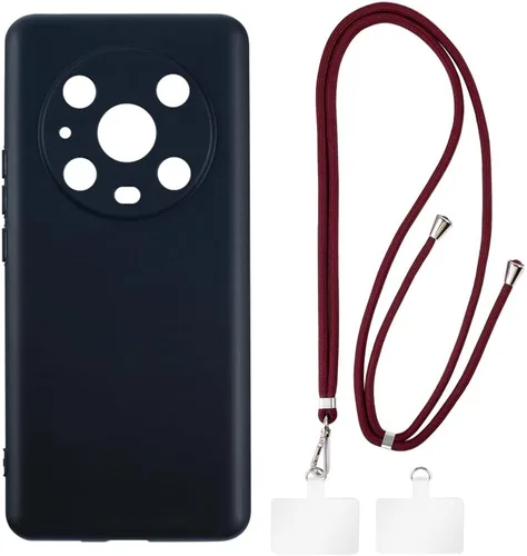 Vista 11 de Funda y cordón para Honor Magic 4 Pro - transparente+negro Funda transparente + cordón negro