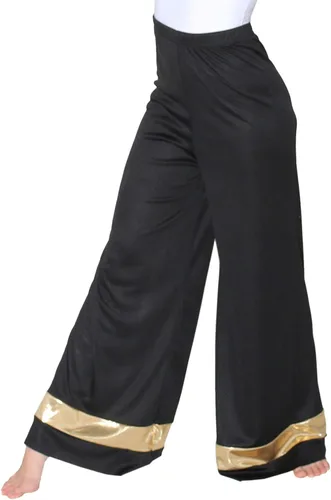 Vista 4 de Danzcue Pantalón palazzo de baile de alabanza para mujer