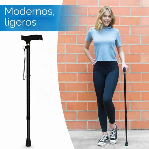 Vista 2 de RMS Bastón para caminar – Bastón ajustable – Bastón de aluminio ligero con mango ergonómico y correa para la muñeca – Ayuda ideal para la vida