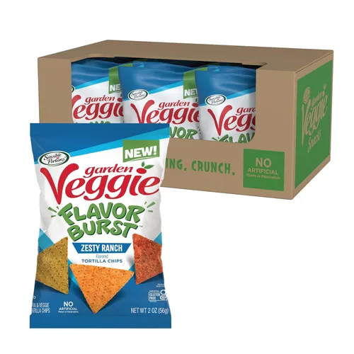 Vista 18 de Sensible Portions Garden Veggie Flavor Burst Tortilla Chips, Nacho, 6 onzas (paquete de 6)