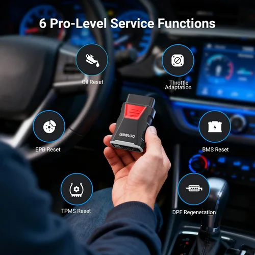 Vista 5 de GOOLOO DEEPSCAN DS100 Escáner OBD2 Bluetooth, herramienta de diagnóstico de todo el sistema, lector de códigos de coche para iOS y Android, 6+