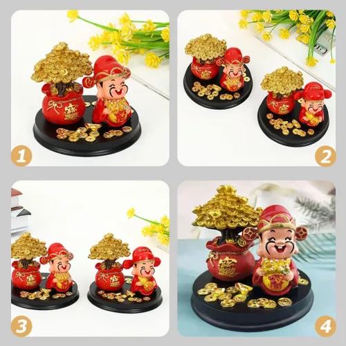 Vista 4 de LIFKOME Wencaishen Caishen Feng Shui Decoración Zhao Dios de la riqueza Dios de la fortuna Feng Shui Shen Estatua de Feng Shui Shen Estatua Caishen