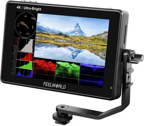 Vista 10 de Feelworld P6X Monitor de cámara de aluminio de 5.5 pulgadas, 1920X1080 Full HD 1000nits 160° Monitor de pantalla táctil de visualización amplia, 4K