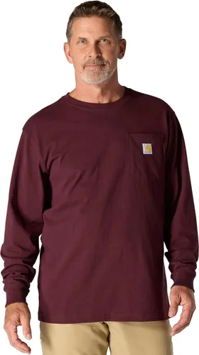 Vista 24 de Carhartt Camiseta de trabajo de manga larga con bolsillo para hombre Negro