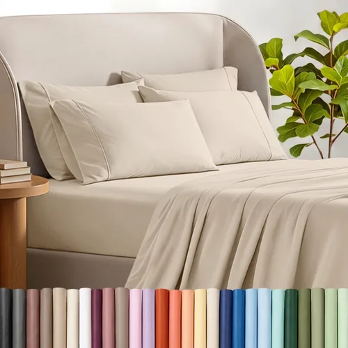 Vista 12 de Bare Home Hotel Luxury - Juego de sábanas Queen extra suave, 6 piezas, bolsillos profundos, ajuste fácil, refrescantes y transpirables, resistentes