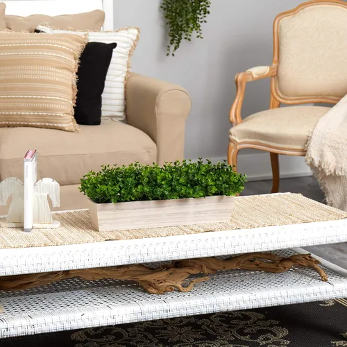 Vista 5 de Planta artificial de eucalipto de 19 pulgadas en maceta decorativa