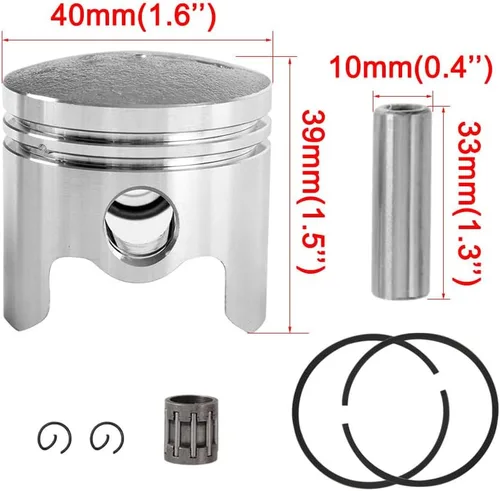Vista 5 de Kit de anillo de pistón de cilindro de diámetro grande de 1.57 pulgadas para motor de 2 tiempos, 43 cc, 47 cc, 49 cc, mini, ATV, 4 ruedas