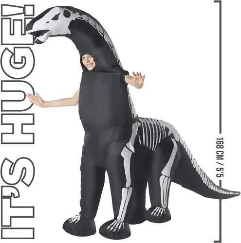 Vista 4 de Morphsuits Disfraz inflable de esqueleto gigante y niños de diplodocus