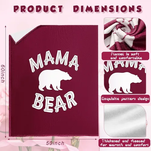 Vista 2 de Ganeen Regalos de cumpleaños para mamá, manta con estampado de guepardo, franela suave y acogedora para mamá de hija, hijo, marido, 60 x 50 pulgadas