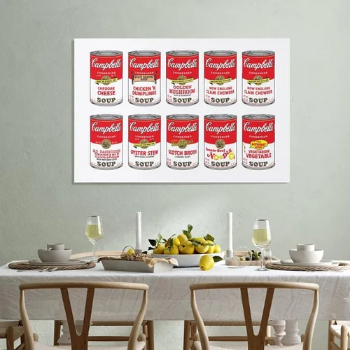 Vista 3 de LEES TOSS Andy Warhol - Póster decorativo para pared, decoración de habitación, decoración de sala de estar, sin marco: 008 x 12 pulgadas