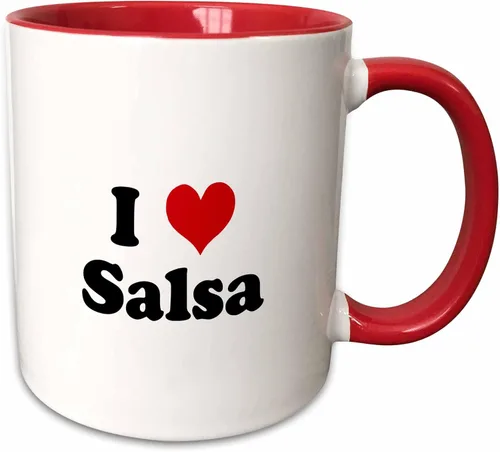 Vista 13 de 3dRose (mug_16560_4) I Love Salsa - Taza negra de dos tonos, 11 onzas