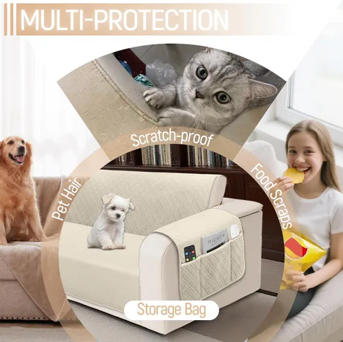 Vista 5 de Funda impermeable en forma de L para sofá seccional, funda acolchada de terciopelo para sofá esquinero, en forma de L, protector de muebles