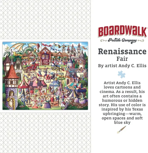 Vista 6 de Boardwalk Renaissance Fair - Rompecabezas de 500 piezas con caja premium, regalo para adultos y familia, 16 x 20 pulgadas