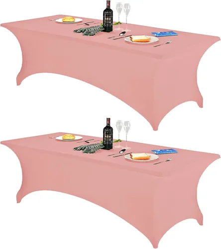 Vista 90 de FORLIFE - Funda de mesa de elastano, mantel ajustado de 4 pies para mesas rectangulares, funda elástica para patio, universal para bodas, banquetes