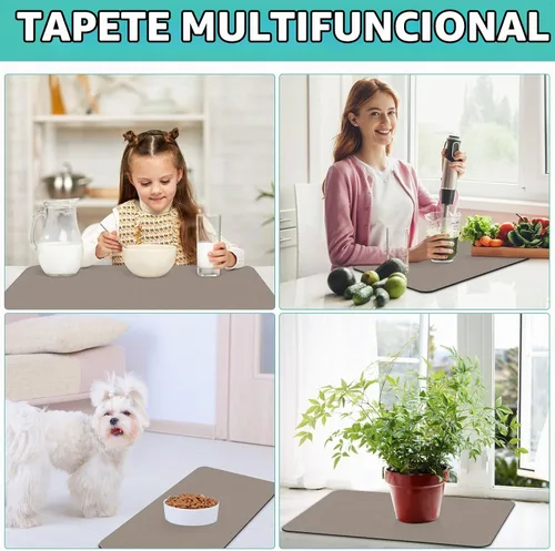 Vista 7 de Tapete de café súper absorbente para secar platos, tapete para barra de Caqui