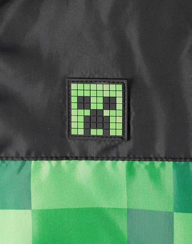 Vista 7 de Minecraft Chaqueta impermeable con capucha y forro polar para niños, Verde