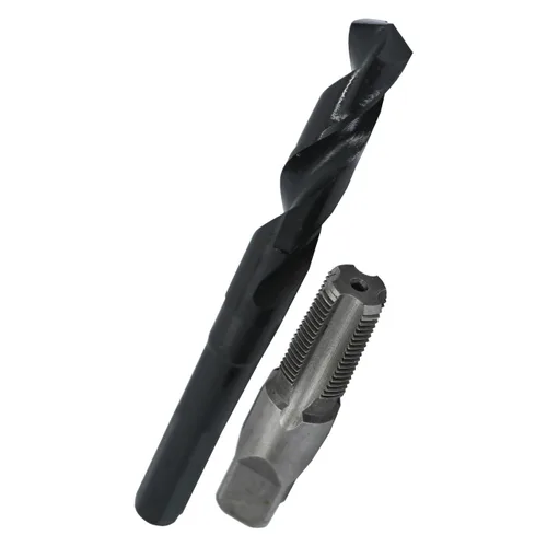 Vista 14 de Drill America POU juego de llave de tubería de acero de carbono NPT y broca para taladro HSS (1/8 pulgadas NPT - 1 pulgadas NPT), 1