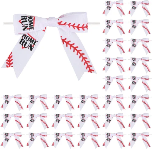 Vista 6 de Meseey 30 lazos de cinta impresos de baloncesto de 3 pulgadas, lazos pequeños para envolver regalos, baby shower, boda, recuerdos de fiesta, cake