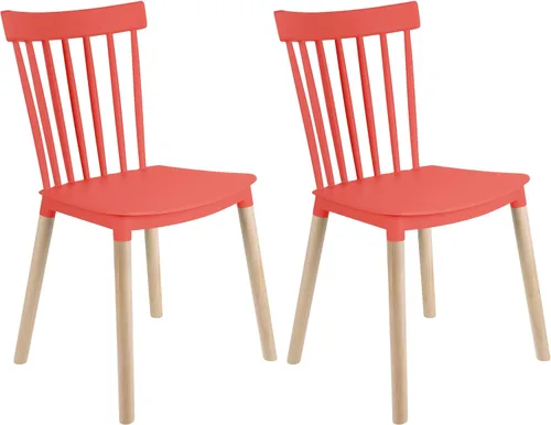 Vista 18 de DSW - Sillas de comedor de plástico modernas sin brazos con patas de madera para estar, dormitorio, cocina, comedor, sala de espera, restaurantes
