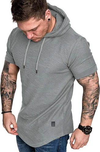 Vista 27 de Lexiart Sudadera deportiva con capucha para hombre, color liso, forro polar