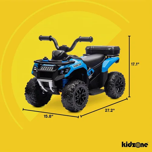 Vista 7 de Kidzone ATV Quad de 6 V para niños pequeños de 18 a 36 meses, color azul