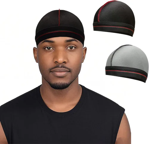 Vista 9 de ForceWave Gorro ondulado para ondas 360 ondas, gorra de compresión transpirable para hombres, protector de cabello elástico para dormir