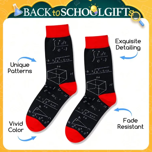 Vista 5 de HAPPYPOP Funny Math Socks for Men - Math Gifts for Teachers & Lovers Matemáticas Negro