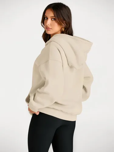Vista 135 de Trendy Queen - Sudaderas extragrandes con capucha para mujer, suéteres de manga larga, sin botones, de vellón, de otoño, ropa de invierno