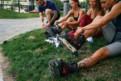Vista 8 de Panther - Patines en línea para hombre con correa ajustable, ruedas de 3.228 in, ajuste suave para comodidad Patines de larga distancia Roller