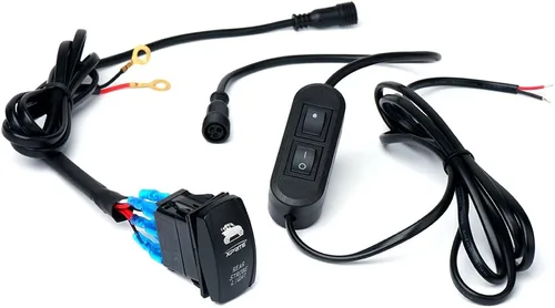 Vista 2 de Xprite Arnés de cableado con 2 interruptores para barras de luz LED estroboscópicas traseras Plug and Play Replacement Harness with In-Line &